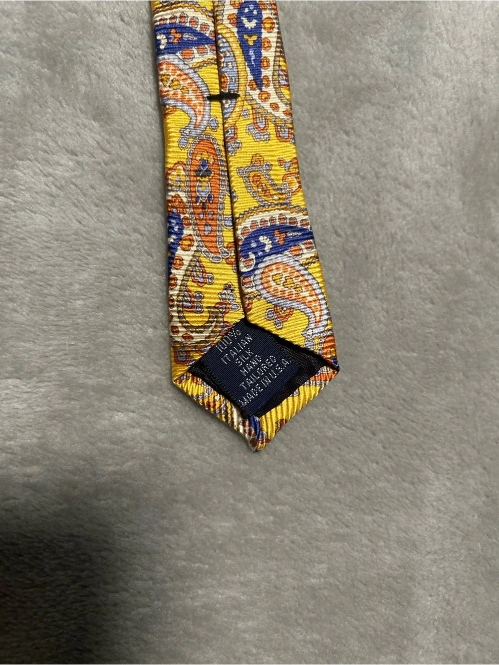 Paul Fredrick Paisley Neck Tie Silk Yellow